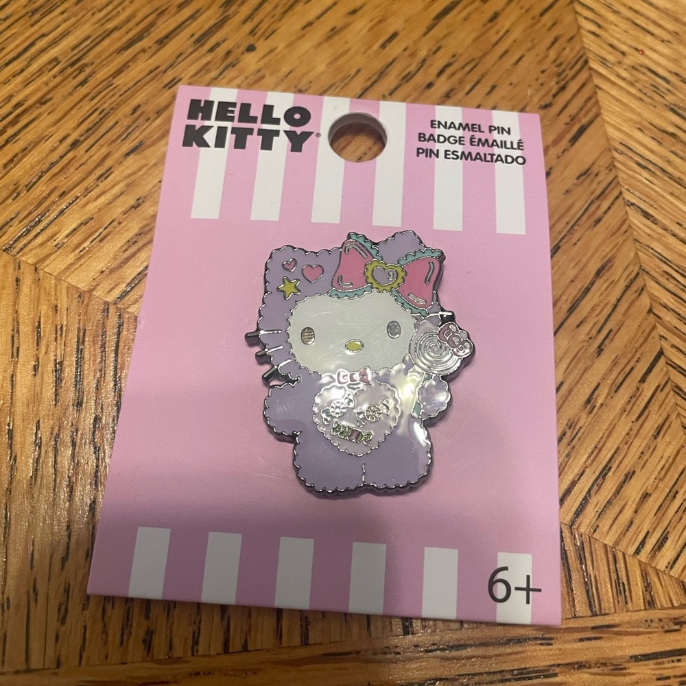 Loungefly Sanrio Hello Kitty Fuzzy Suit Purple Enamel Pin
